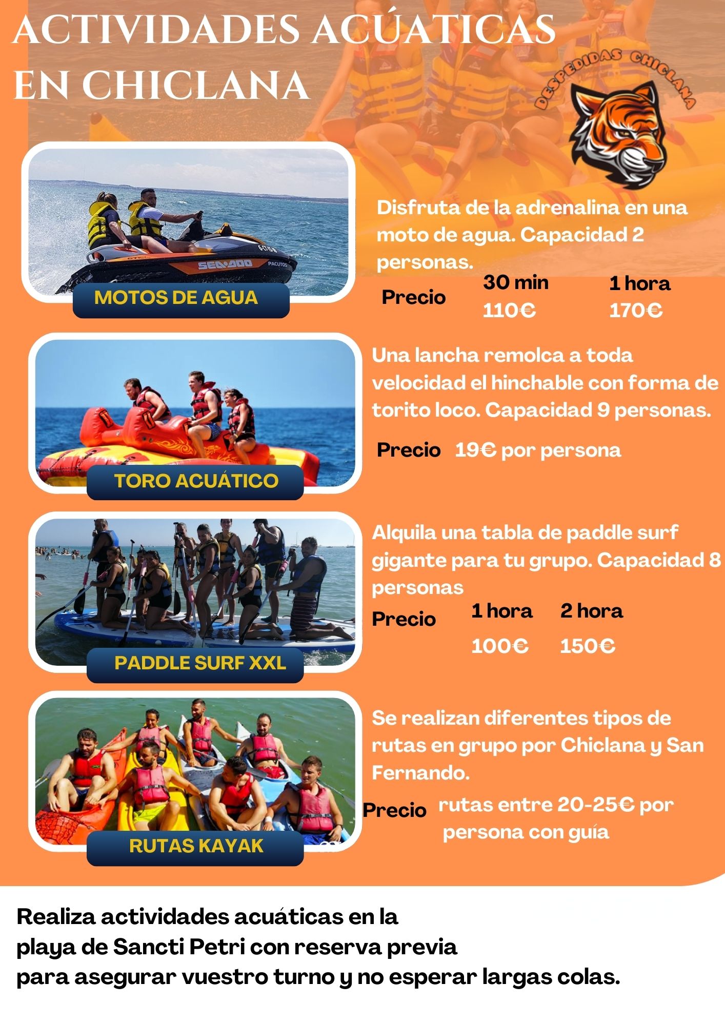 ACTIVIDADES DESPEDIDAS CHICLANA